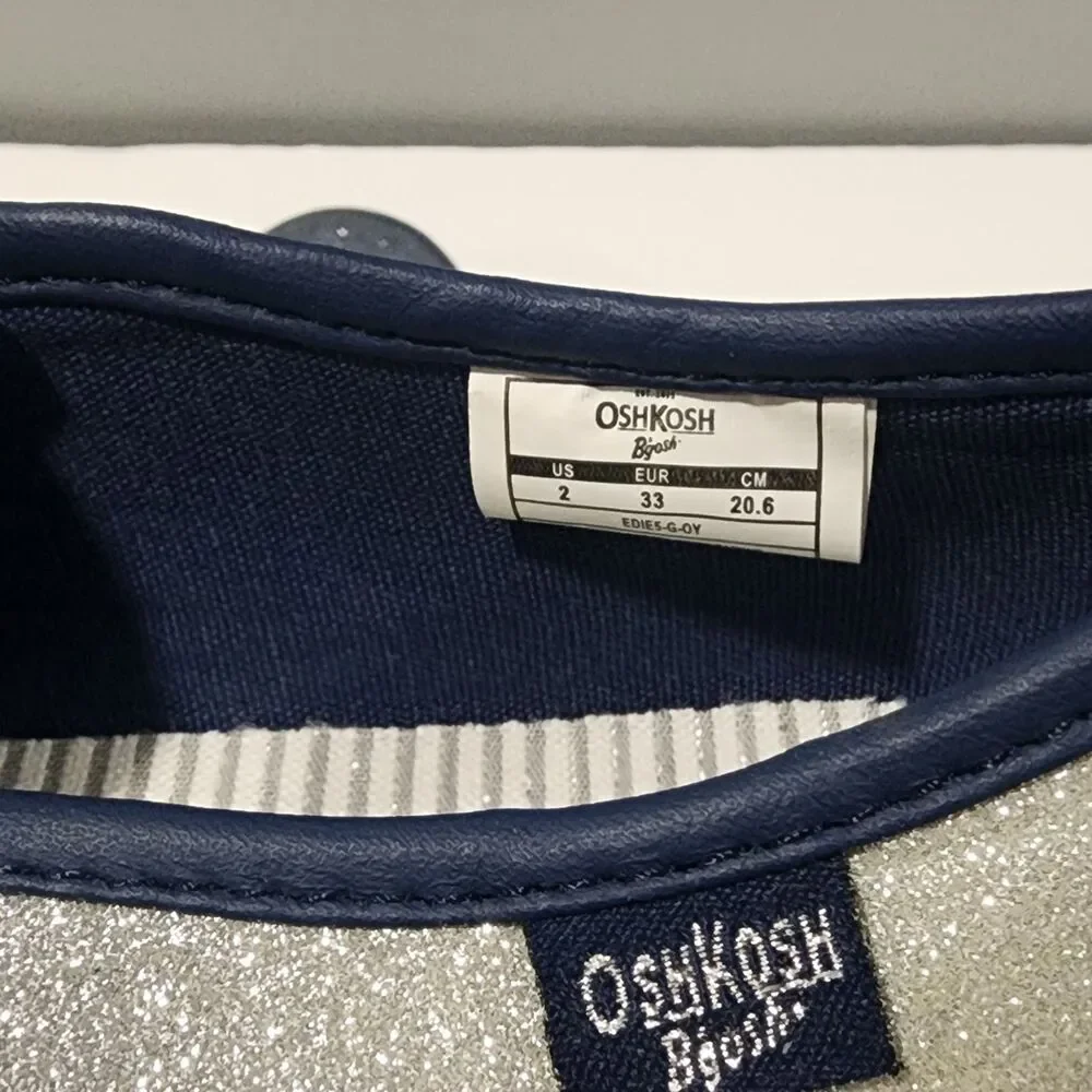 OshKosh Girls Blue Glitter Sparkles Slip on Shoes Sizes 2